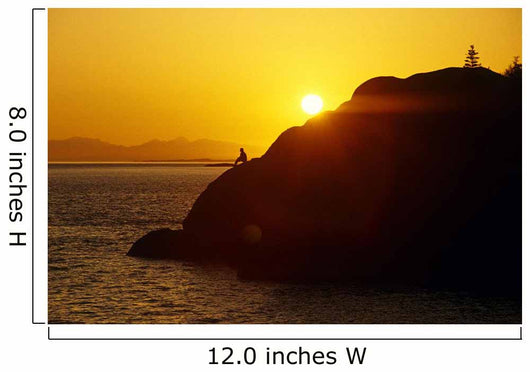 Silhouette Of Person On Rock Turnagain Arm Sc Ak Wall Mural