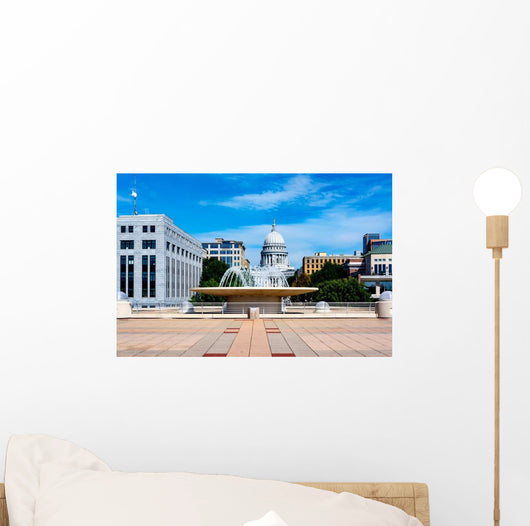 Fountain and State Capitol Wall Decal