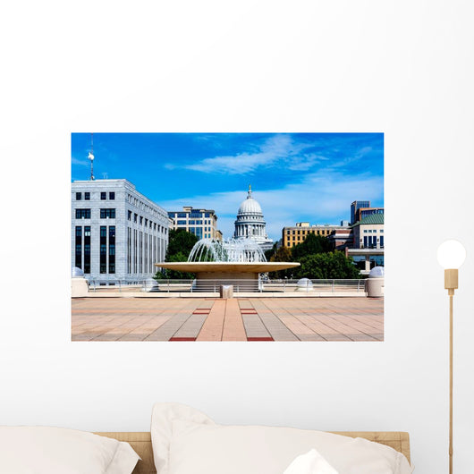 Fountain and State Capitol Wall Decal