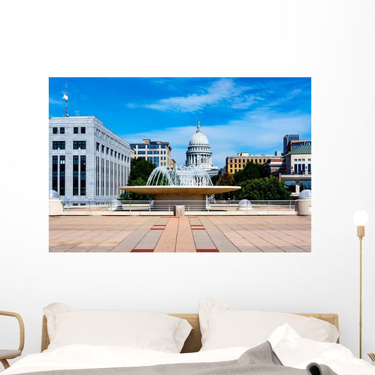 Fountain and State Capitol Wall Decal