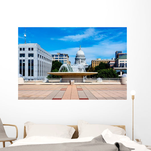 Fountain and State Capitol Wall Decal