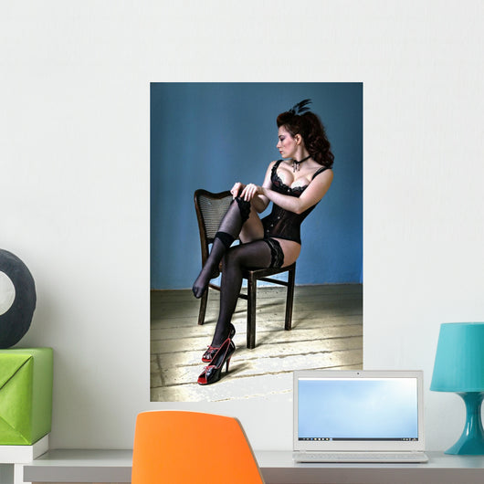 Ankleide-Pinup Wall Mural