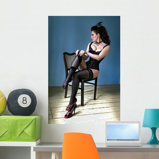 Ankleide-Pinup Wall Mural