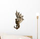Statuesque Brown Fantasy Dragon Wall Decal