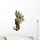 Statuesque Brown Fantasy Dragon Wall Decal