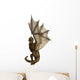 Statuesque Brown Fantasy Dragon Wall Decal