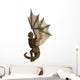Statuesque Brown Fantasy Dragon Wall Decal