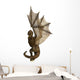 Statuesque Brown Fantasy Dragon Wall Decal