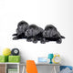 Three Black Lab Puppies Two Months Old Wall Decal