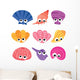 Nine Colorful Sea Shells Wall Decal Sticker Set