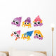 Six Colorful Hermit Crabs Wall Decal Sticker Set