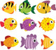 Fish Vector Collection Design Wall Decal Sticker Set