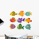 Spotted Fish Vector Collection Design Wall Decal Sticker Set