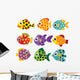 Spotted Fish Vector Collection Design Wall Decal Sticker Set