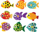 Spotted Fish Vector Collection Design Wall Decal Sticker Set