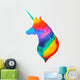 Unicorn Head Watercolor Rainbow Wall Decal