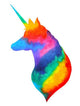 Unicorn Head Watercolor Rainbow Wall Decal