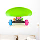 Colorful skateboard isolated on white Wall Decal