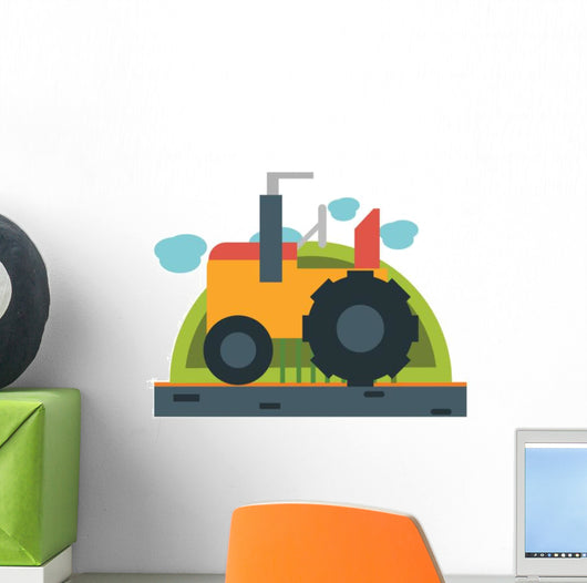 Iconic Yellow Tractor Wall Decal