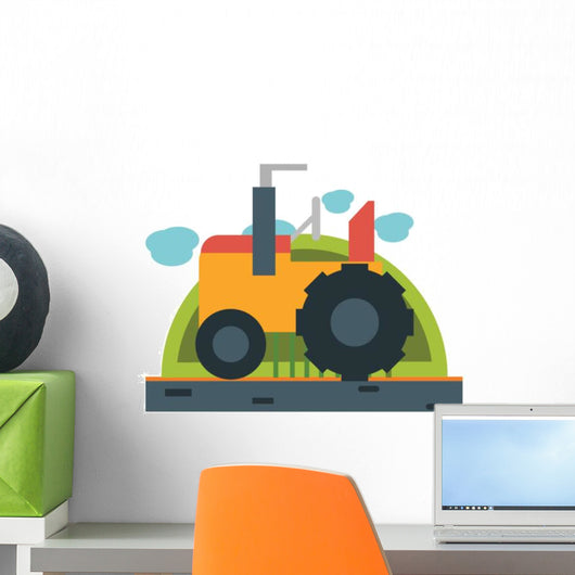 Iconic Yellow Tractor Wall Decal