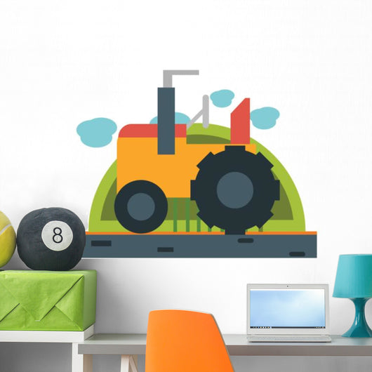Iconic Yellow Tractor Wall Decal