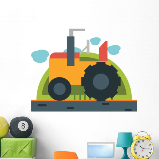 Iconic Yellow Tractor Wall Decal
