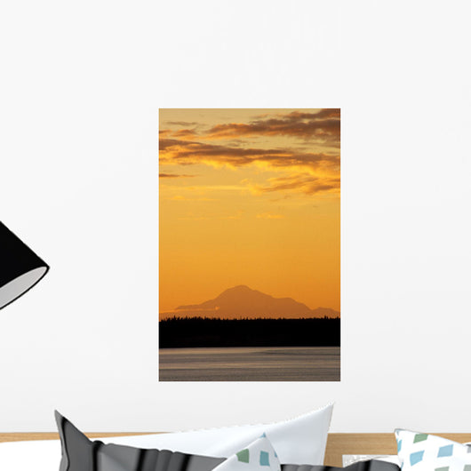 Mt Mckinley At Sunset As Seen From Anchorage Sc Alaska Wall Mural
