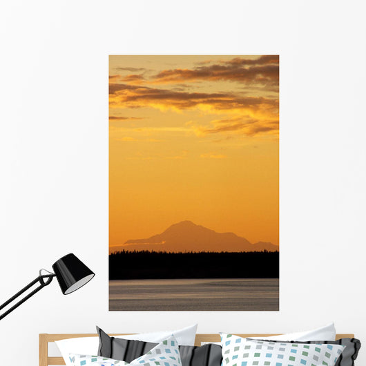 Mt Mckinley At Sunset As Seen From Anchorage Sc Alaska Wall Mural