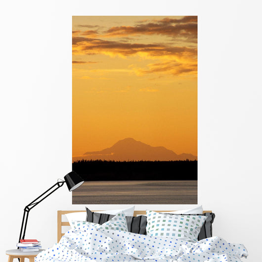 Mt Mckinley At Sunset As Seen From Anchorage Sc Alaska Wall Mural
