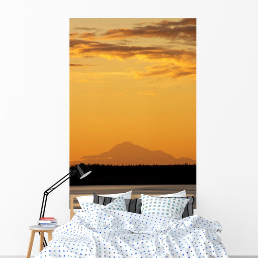 Mt Mckinley At Sunset As Seen From Anchorage Sc Alaska Wall Mural