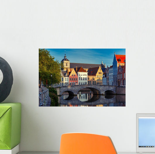 Scenic City Bruges Canal Wall Decal