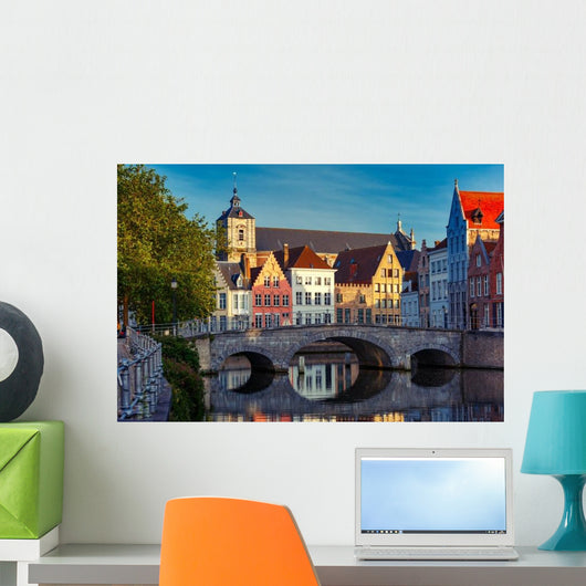 Scenic City Bruges Canal Wall Decal