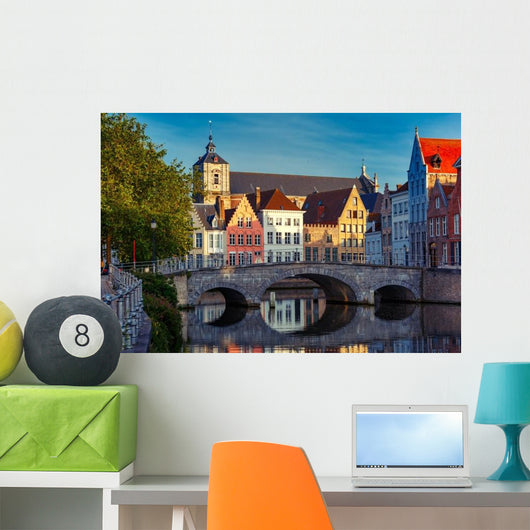 Scenic City Bruges Canal Wall Decal