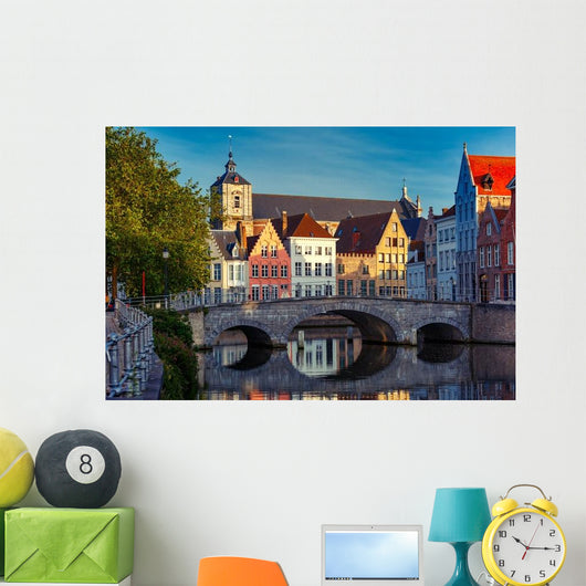 Scenic City Bruges Canal Wall Decal