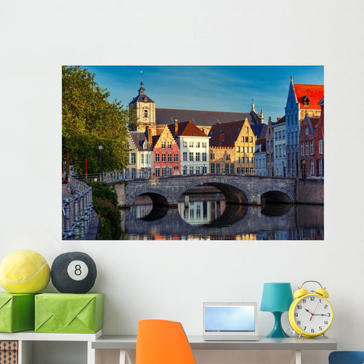Scenic City Bruges Canal Wall Decal