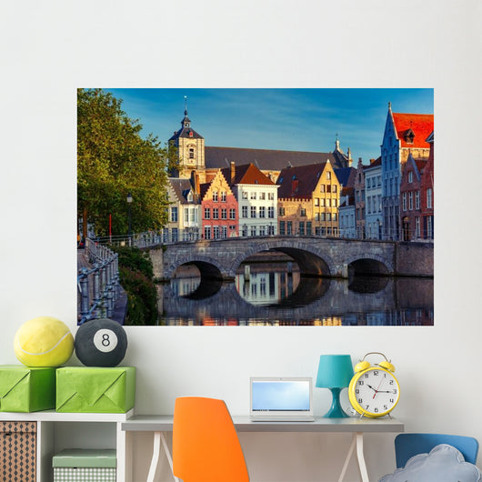 Scenic City Bruges Canal Wall Decal