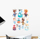 Cute Fantasy Farm Animals Wall Decal Sticker Set