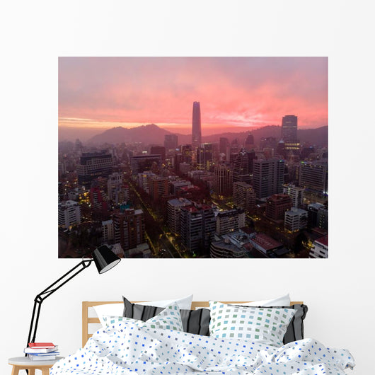 Beautiful Sunset Santiago Chile Wall Decal