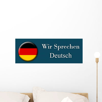 Wir Sprechen Deutsch Wall Mural shown on a wall