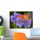 Wild Geranium Blooms With Premature Fall Leaf Coloring In Glen Alps Wall Mural