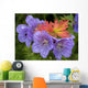 Wild Geranium Blooms With Premature Fall Leaf Coloring In Glen Alps Wall Mural