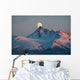 View Of Moon Rising Behind O'malley Peak Wall Mural
