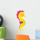 Yellow Cartoon Seahorse Wall Decal