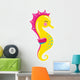 Yellow Cartoon Seahorse Wall Decal