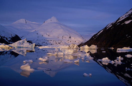 Icebergs In Portage Lake Bard Peak Chugach Mtns Sc Winter Wall Mural