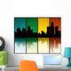 Grunge Silhouette of Detroit Wall Mural