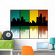 Grunge Silhouette of Detroit Wall Mural