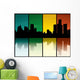 Grunge Silhouette of Detroit Wall Mural