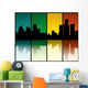 Grunge Silhouette of Detroit Wall Mural