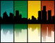 Grunge Silhouette of Detroit Wall Mural